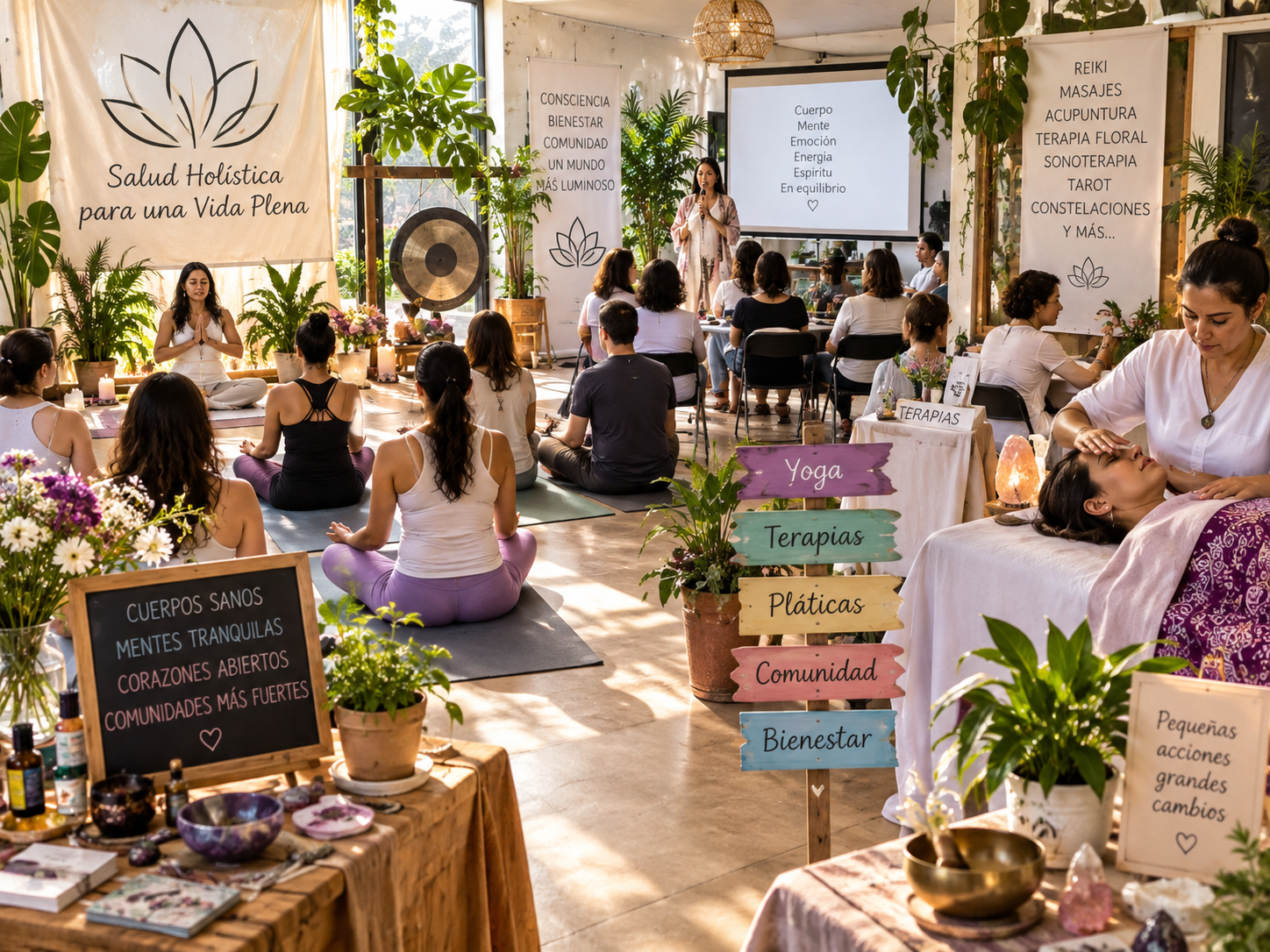 Jornada holística con yoga, meditación, terapias y actividades de bienestar